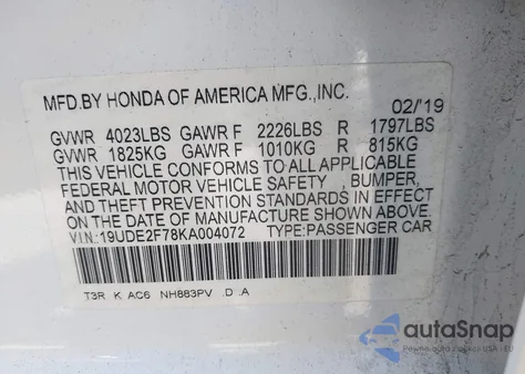 2019 Acura Ilx Premium Package/Technology Package z USA, uszkodzony, nr VIN 19UDE2F78KA004072